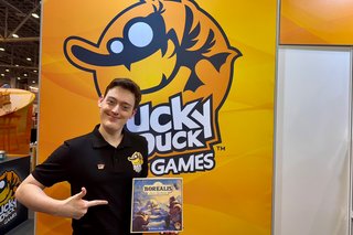 Ben Poole, Crowdfunding Community Specialist at Lucky Duck Games from Poland, presents the game Borealis