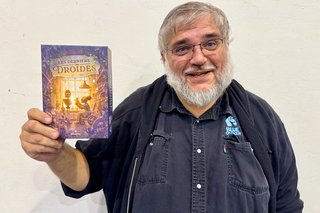 Alain Balay, CEO of Blue Cocker from France, presents the game The Last Droids